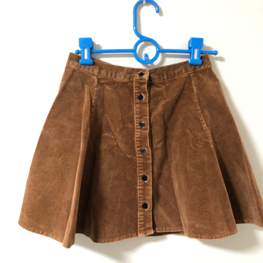 Suede burnt orange skirt